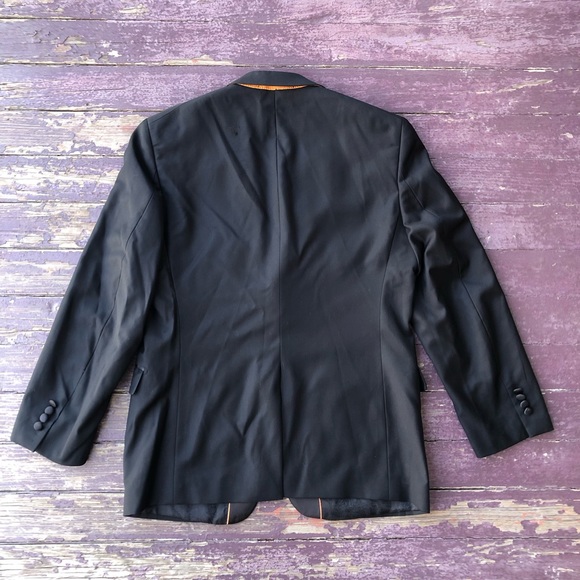 Paul Betenly Rocco Tuxedo Jacket Black 100% Wool Super 120s 38S - Picture 10 of 16